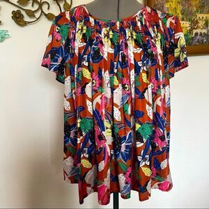 Dolan left coast collection tropical floral blouse